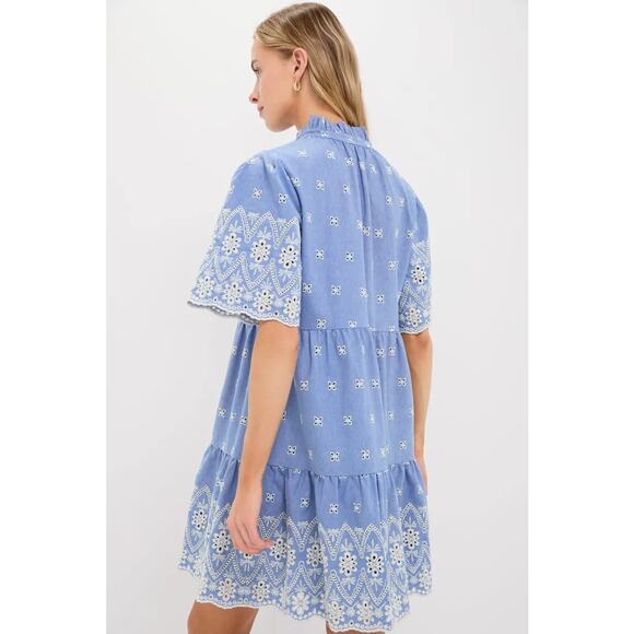 New NWT Tuckernuck Chambray Embroidered Crawford Mini Dress Size XL - Picture 4 of 11